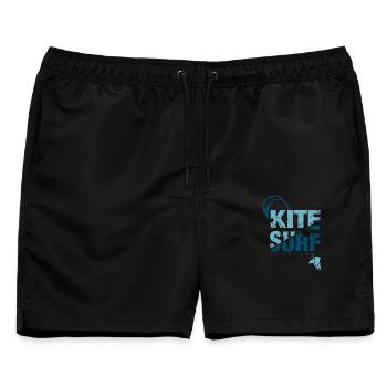 KITE SURF 3 - Männer Badeshorts - Schwarz - Vorne - AI Model Male 178 light (178cm)