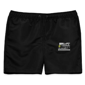 THE RAILWAY - Männer Badeshorts - Schwarz - Vorne - AI Model Male 178 light (178cm)