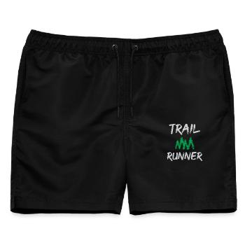 Trail Runner - Männer Badeshorts - Schwarz - Vorne - AI Model Male 178 light (178cm)
