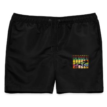 Hollandse Herder Kurzhaar - Männer Badeshorts - Schwarz - Vorne - AI Model Male 178 light (178cm)