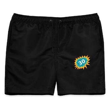 30 Geburtstag, Burst Sticker - Männer Badeshorts - Schwarz - Vorne - AI Model Male 178 light (178cm)