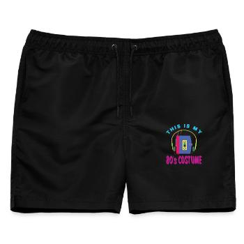 This Is My 80s 80er 80's Costume 80er Partykostüm - Männer Badeshorts - Schwarz - Vorne - AI Model Male 178 light (178cm)