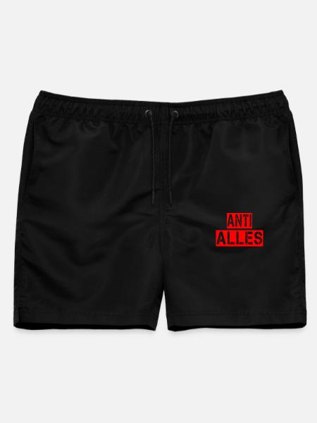 Anti Alles - Männer Badeshorts - Schwarz