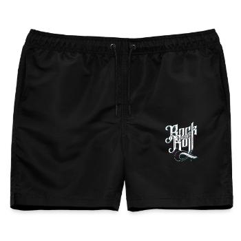 Rock and Roll - Rock 'n' Roll - Rocknroll - Männer Badeshorts - Schwarz - Vorne - AI Model Male 178 light (178cm)