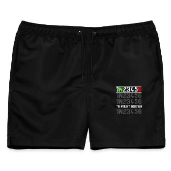Code-Glyphen, die du nicht verstehen würdest - Männer Badeshorts - Schwarz - Vorne - AI Model Male 178 light (178cm)