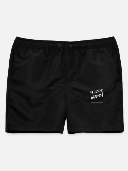 Wenn es gut läuft - dann fludschds grad so! - Männer Badeshorts - Schwarz