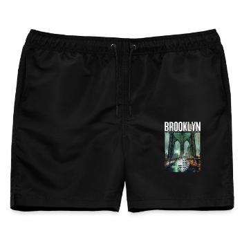 Brooklyn Birdge - Männer Badeshorts - Schwarz - Vorne - AI Model Male 178 light (178cm)