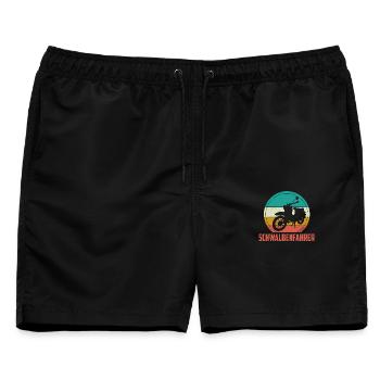 Schwalbe Moped Mofa DDR Schwalbenfahrer Geschenk - Männer Badeshorts - Schwarz - Vorne - AI Model Male 178 light (178cm)