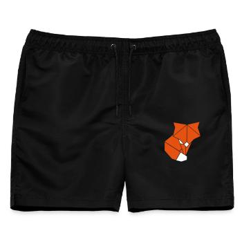 Origami Fox - Männer Badeshorts - Schwarz - Vorne - AI Model Male 178 light (178cm)