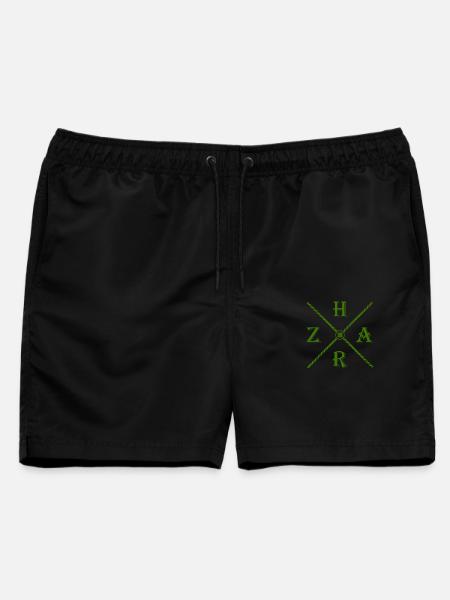 Harz Style - Kreuz Harz - Wir lieben den Harz - Männer Badeshorts - Schwarz