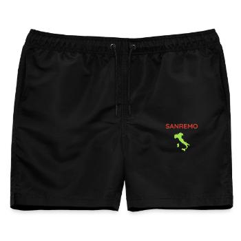 Sanremo Style – Dein exklusives Souvenir - Männer Badeshorts - Schwarz - Vorne - AI Model Male 178 light (178cm)