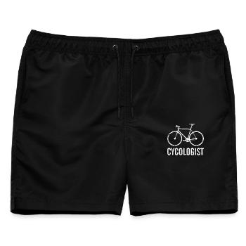 Cyclologist Fahrrad Silhouette - Männer Badeshorts - Schwarz - Vorne - AI Model Male 178 light (178cm)
