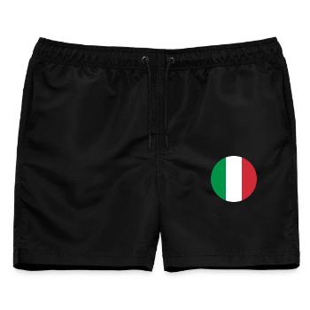 runde Aufkleber Flagge von Italien Aufkleber Aufkleber - Männer Badeshorts - Schwarz - Vorne - AI Model Male 178 light (178cm)