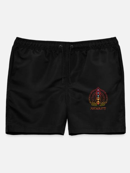 Namaste Mantra Mandala Yoga Geschenk - Männer Badeshorts - Schwarz