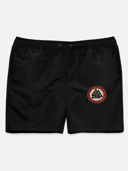 Wikinger Knoten Valknut Wotan thor odin loki - Männer Badeshorts - Schwarz