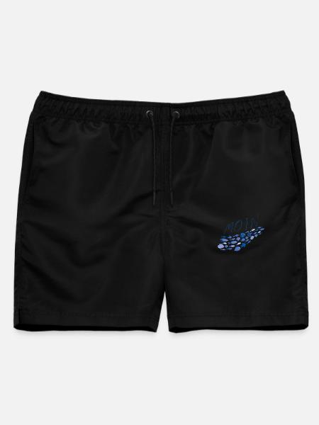 Moin mit Fischschwarm - Männer Badeshorts - Schwarz