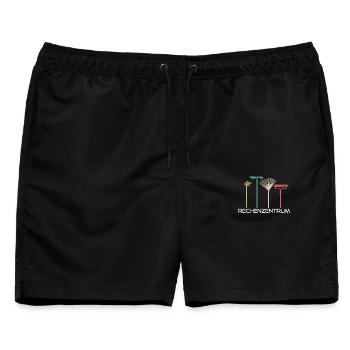 Rechenzentrum lustig für Gärtner und Informatiker - Männer Badeshorts - Schwarz - Vorne - AI Model Male 178 light (178cm)