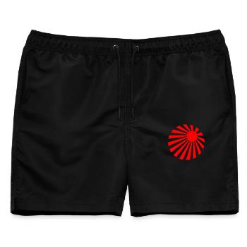 Martial-Arts-Logo der roten japanischen Sonne - Männer Badeshorts - Schwarz - Vorne - AI Model Male 178 light (178cm)