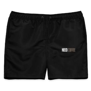 Kaffee - Männer Badeshorts - Schwarz - Vorne - AI Model Male 178 light (178cm)