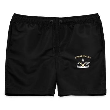 Zunftzeichen Zimmermann - Männer Badeshorts - Schwarz - Vorne - AI Model Male 178 light (178cm)