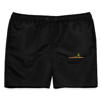 Fucktus Kaktus Sand Steppenläufer Mittelfinger - Männer Badeshorts - Schwarz - Vorne - AI Model Male 178 light (178cm)