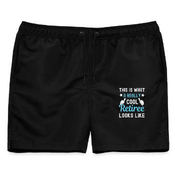 Rentner Rentnerin Ruhestand - Männer Badeshorts - Schwarz - Vorne - AI Model Male 178 light (178cm)