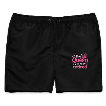 Rente Ruhestand Rentnerin - Männer Badeshorts - Schwarz - Vorne - AI Model Male 178 light (178cm)