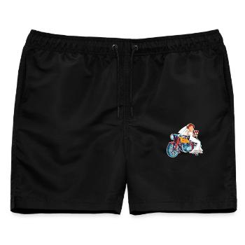 Verheiratet auf einem Motorrad. Hochzeitsgeschenk für Biker - Männer Badeshorts - Schwarz - Vorne - AI Model Male 178 light (178cm)