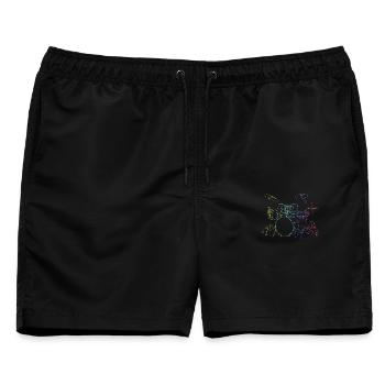 Drumset Sticks Schlagzeuger Schlagzeug Drummer - Männer Badeshorts - Schwarz - Vorne - AI Model Male 178 light (178cm)
