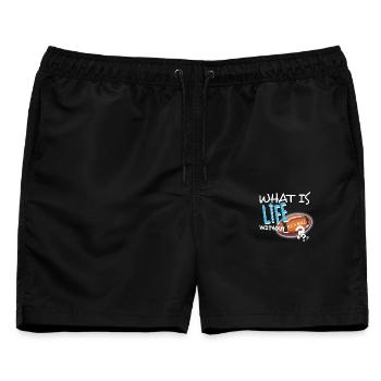 What is Life without Football textile Geschenkidee - Männer Badeshorts - Schwarz - Vorne - AI Model Male 178 light (178cm)