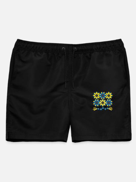 Ukraine| Ich unterstütze Ukraine Sunflower - Männer Badeshorts - Schwarz
