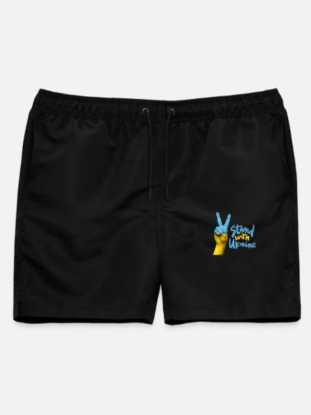 Ukraine Solidarität Handzeichen - Männer Badeshorts - Schwarz