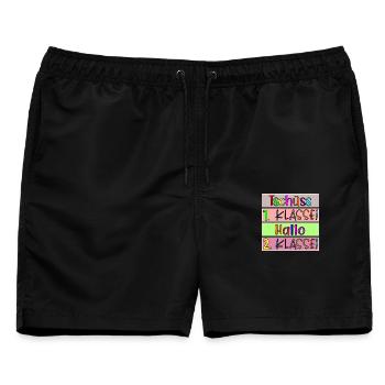 Grundschule Tschüss 1. Klasse Hallo 2. Klasse - Männer Badeshorts - Schwarz - Vorne - AI Model Male 178 light (178cm)