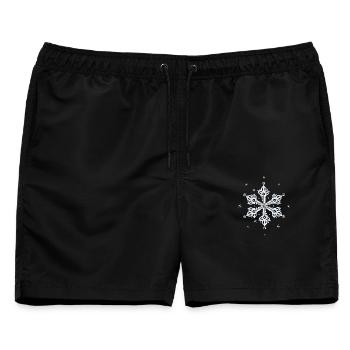 Schneeflocke Eiskristall - Männer Badeshorts - Schwarz - Vorne - AI Model Male 178 light (178cm)