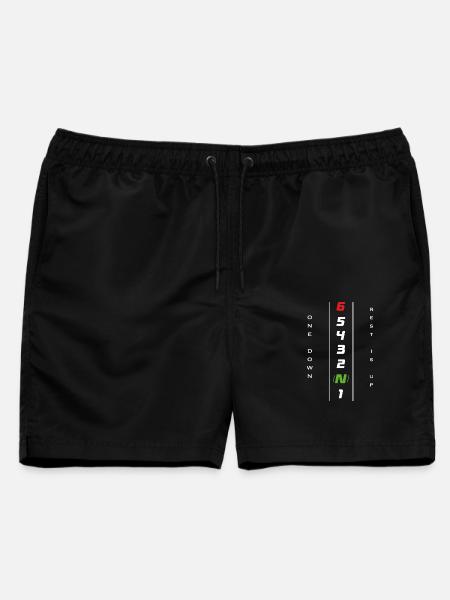 Motorrad Gangschaltung 1N23456 - ONE DOWN REST UP - Männer Badeshorts - Schwarz