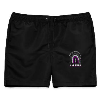 Asexual Pride Ace Pride Boho Regenbogen - Männer Badeshorts - Schwarz - Vorne - AI Model Male 178 light (178cm)
