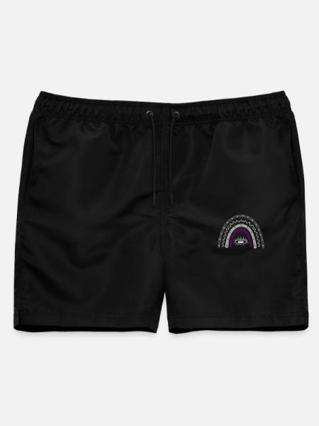 LGBT Pride Monat Asexual Rainbow Ace Pride - Männer Badeshorts - Schwarz