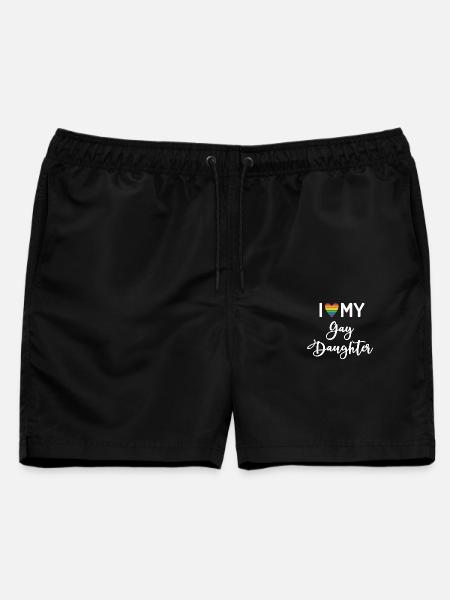 Ich liebe meine schwule Tochter - Männer Badeshorts - Schwarz
