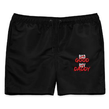 Bad Boy/Good Daddy |lustiges Design für Väter, Väter - Männer Badeshorts - Schwarz - Vorne - AI Model Male 178 light (178cm)