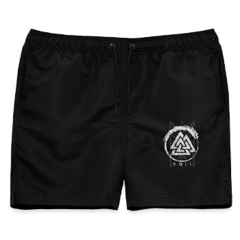 Valknut Ouroboros - Männer Badeshorts - Schwarz - Vorne - AI Model Male 178 light (178cm)