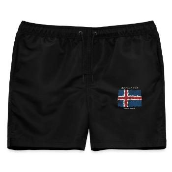 Island Reykjavik - Männer Badeshorts - Schwarz - Vorne - AI Model Male 178 light (178cm)