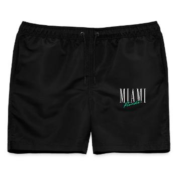 Miami Florida - Männer Badeshorts - Schwarz - Vorne - AI Model Male 178 light (178cm)