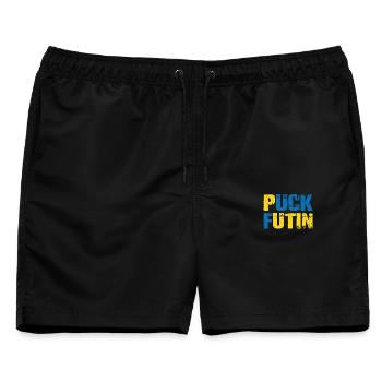 puck futin - Männer Badeshorts - Schwarz - Vorne - AI Model Male 178 light (178cm)