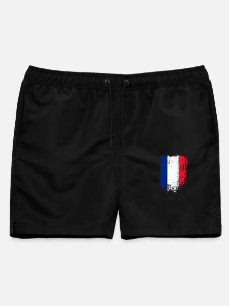 Pinselstrich Französische Flagge - Männer Badeshorts - Schwarz