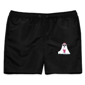 Global Warming Bear | Satire der arktischen Ökologie - Männer Badeshorts - Schwarz - Vorne - AI Model Male 178 light (178cm)