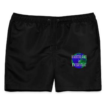 Earth Day is everyday - Männer Badeshorts - Schwarz - Vorne - AI Model Male 178 light (178cm)