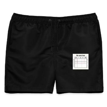 Das Fußballspiel "Wir punkten aus" - 20-Streifen-Feld - Männer Badeshorts - Schwarz - Vorne - AI Model Male 178 light (178cm)
