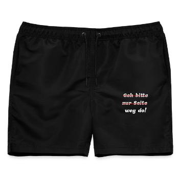 Humorvolles Dialekt-Statement für Alltag & Job  - Männer Badeshorts - Schwarz - Vorne - AI Model Male 178 light (178cm)