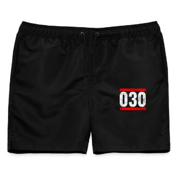 030 - Männer Badeshorts - Schwarz - Vorne - AI Model Male 178 light (178cm)