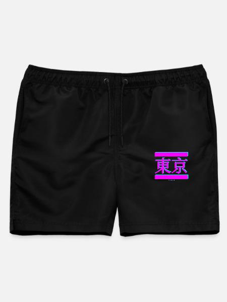 Tokyo Vaporwave - Männer Badeshorts - Schwarz